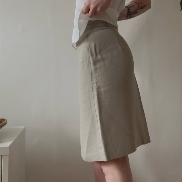 Vero Moda Beige Linen-Blend Pencil Skirt - Size S - Picture 1 of 5